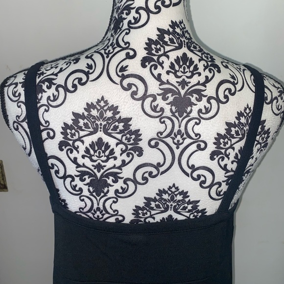 Gap Size XS Black Drawstring Scoop Neck Cami Mid-Length Dress with Empire Waist - Picture 10 of 12